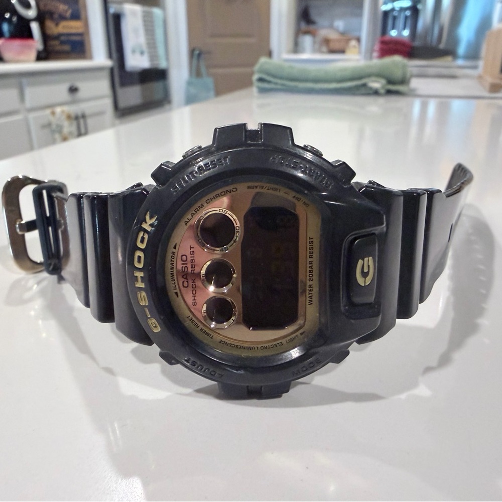 Casio G-Shock Black and Gold Digital Resin Sports Watch